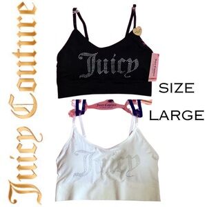 NEW Juicy Couture Black And White Two Pack Sports Bras Size Large